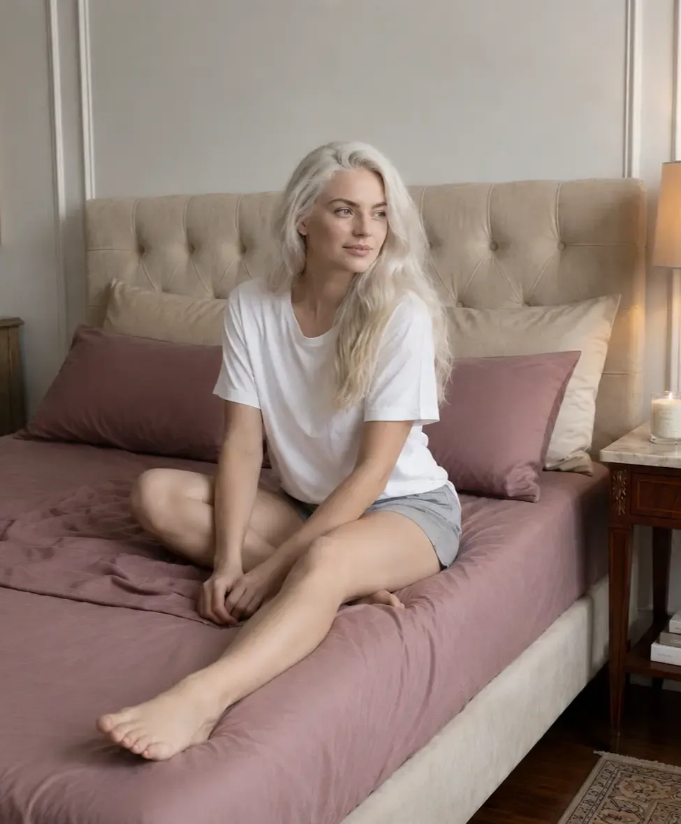 Girl sitting on Miracle Bed Sheets